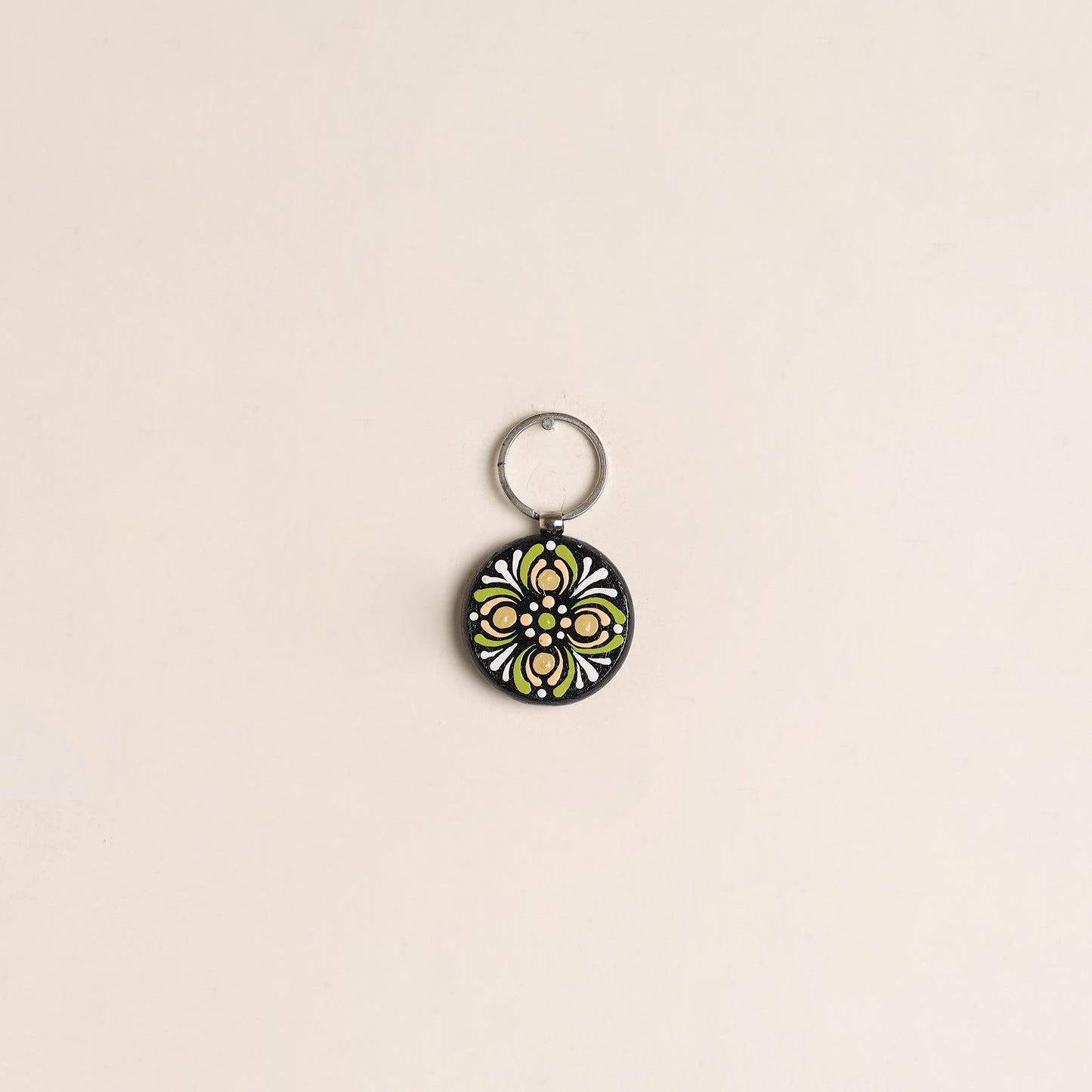Handpainted Mandala Art Wooden Keychain 95