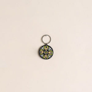 Handpainted Mandala Art Wooden Keychain 95