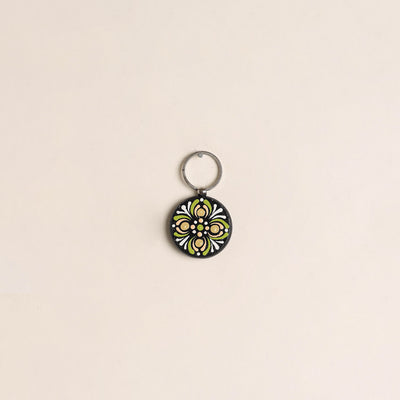Handpainted Mandala Art Wooden Keychain 95