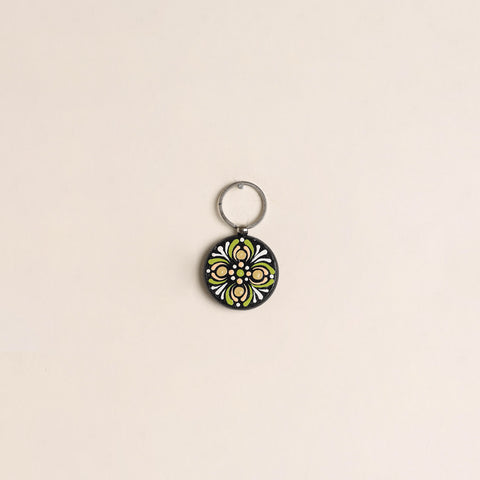 Handpainted Mandala Art Wooden Keychain 95