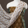 2pc Green Mercerised Cotton Ikat Kurta with Sanganeri Dupatta