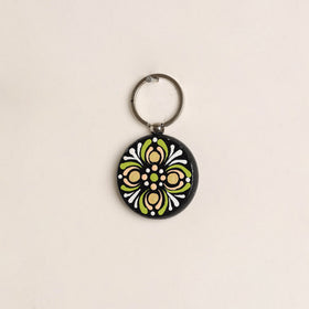Handpainted Mandala Art Wooden Keychain 95
