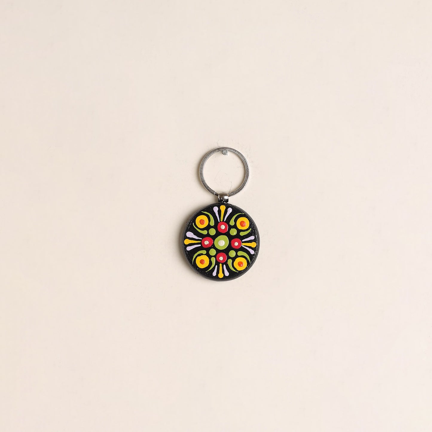 Handpainted Mandala Art Wooden Keychain 96