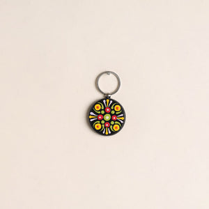 Handpainted Mandala Art Wooden Keychain 96