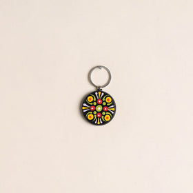 Handpainted Mandala Art Wooden Keychain 96