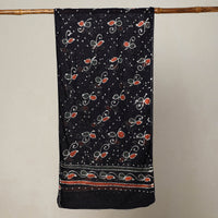 Black - Hand Batik Printed Mul Cotton Stole 31