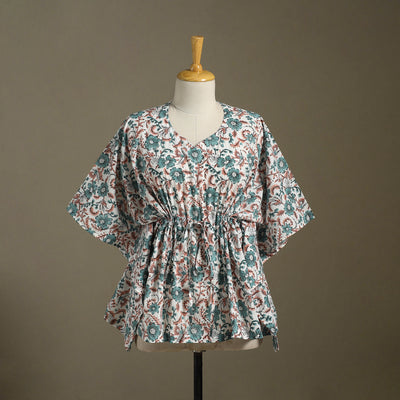 Sanganeri Block Print Cotton Kaftan (Short)