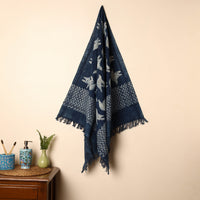 Blue - Handloom Block Printed Cotton Bindaas Towel 31