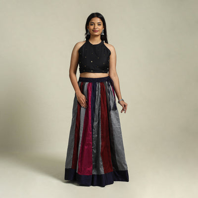 Buy Multicolor Khun Patchwork 24 Kali Cotton Long Skirt