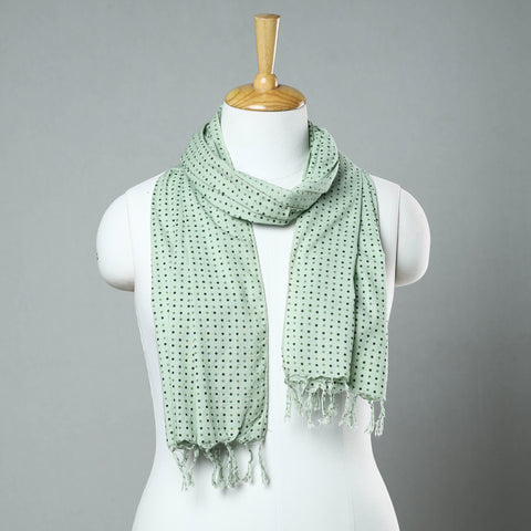 Buy Sanganeri Block Printed Cotton Stole with Tassels 14 Online at iTokri.com