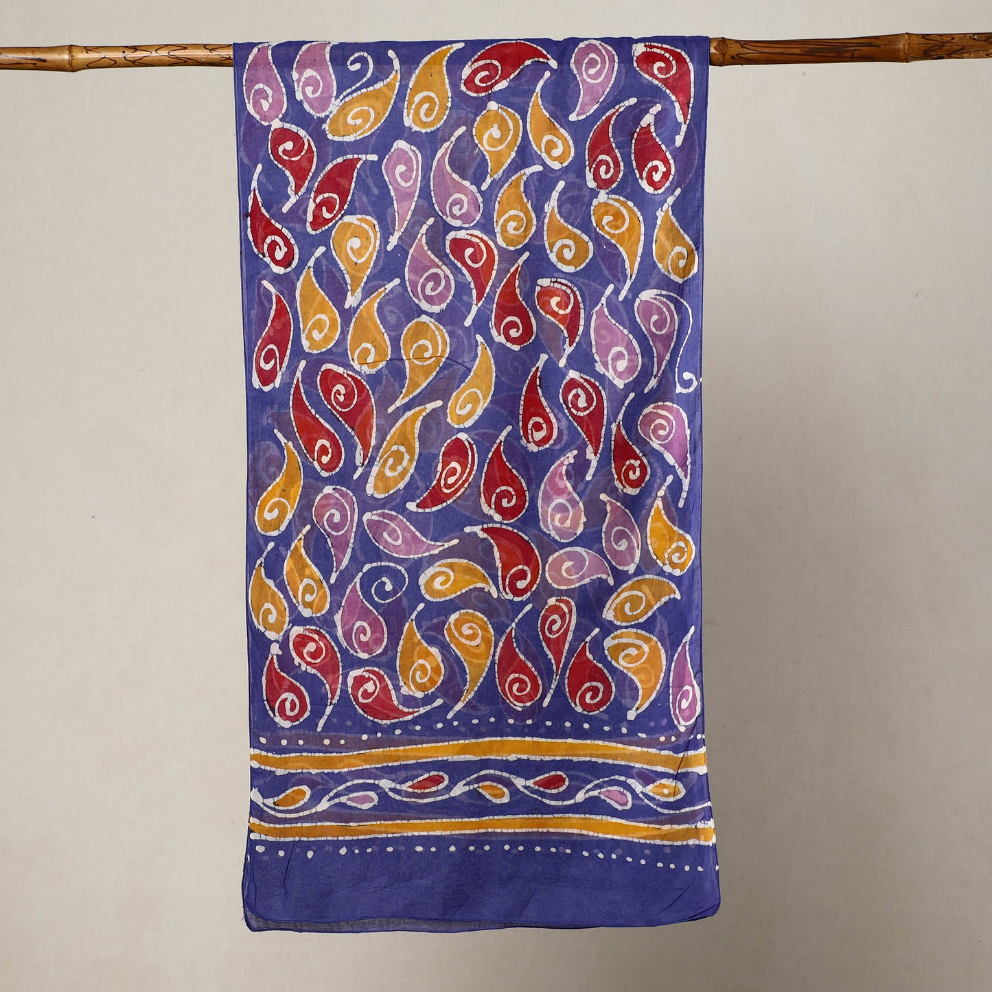 Blue - Hand Batik Printed Mul Cotton Stole 29