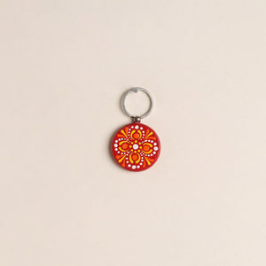 Handpainted Mandala Art Wooden Keychain 97