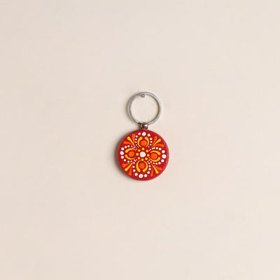 Handpainted Mandala Art Wooden Keychain 97