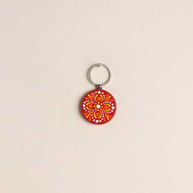 Handpainted Mandala Art Wooden Keychain 97