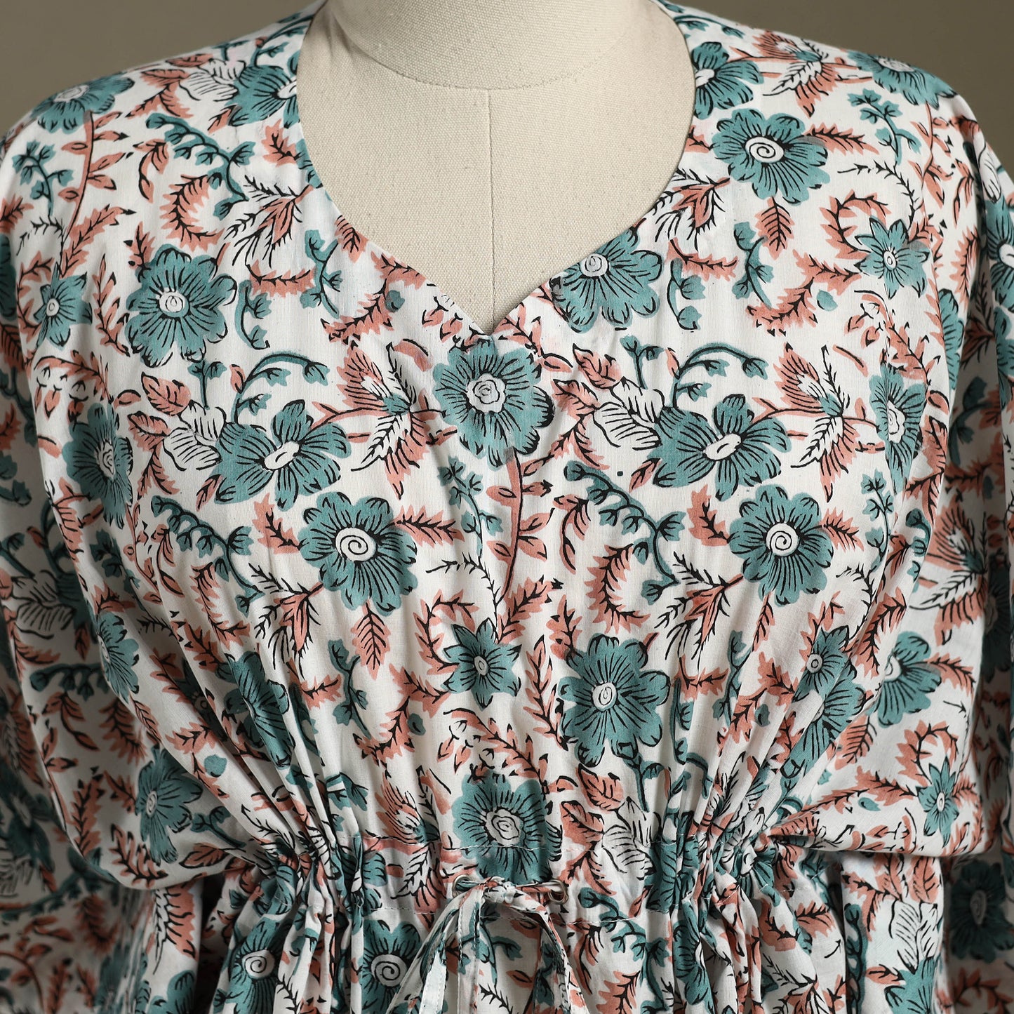 Sanganeri Block Print Cotton Kaftan (Short)