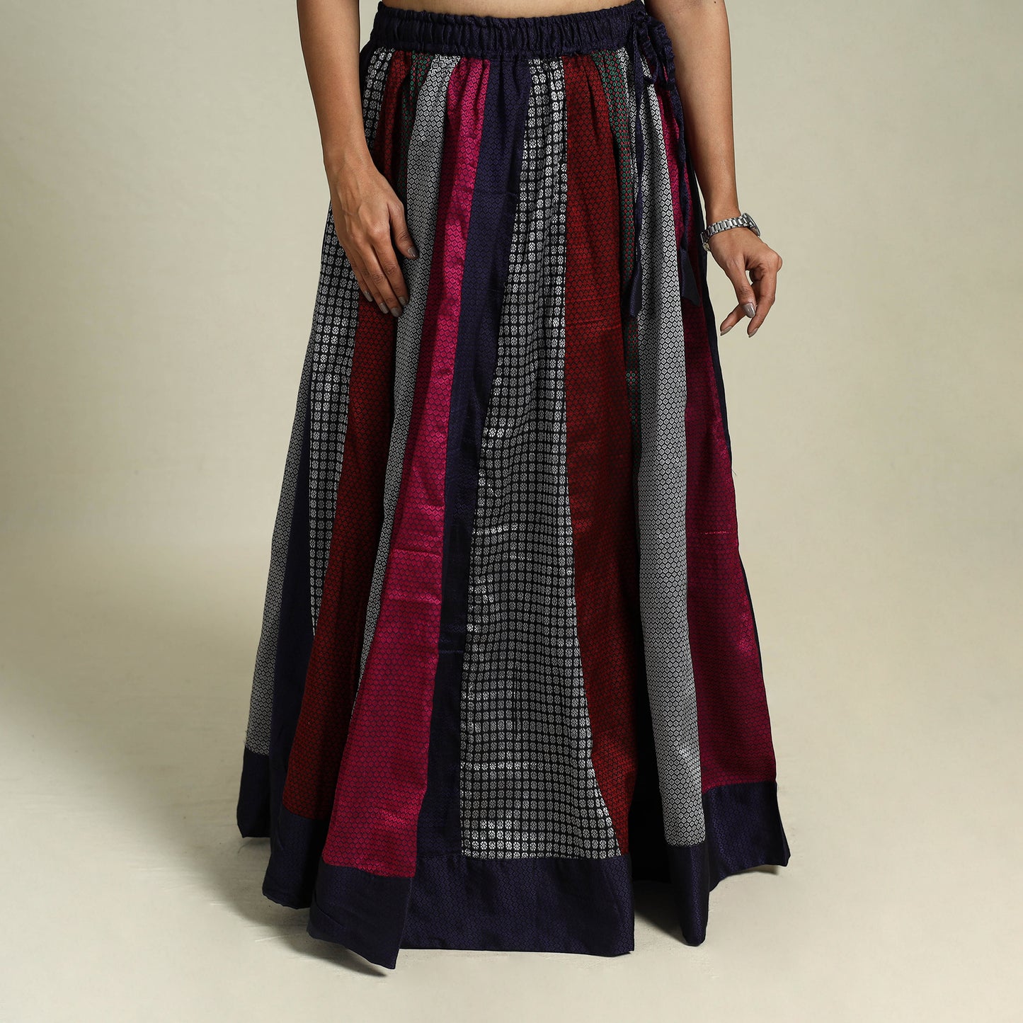 Buy Multicolor Khun Patchwork 24 Kali Cotton Long Skirt