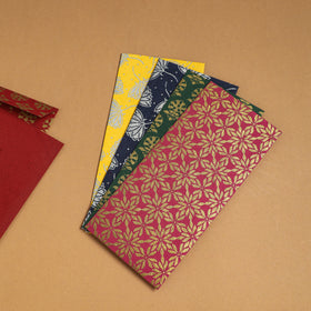  Floral Printed Handcrafted Notecards with Envelopes (Assorted Set of 5) 
