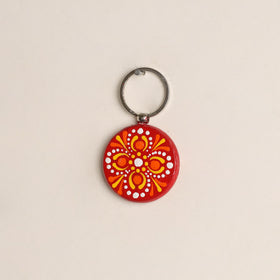 Handpainted Mandala Art Wooden Keychain 97