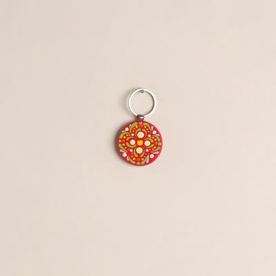 Handpainted Mandala Art Wooden Keychain 48