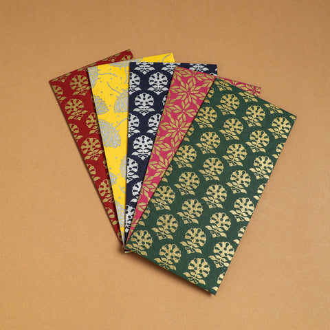  Floral Printed Handcrafted Notecards with Envelopes (Assorted Set of 5) 