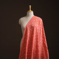 Peach - Kutch Bandhani Tie-Dye Pure Mul Cotton Fabric 34