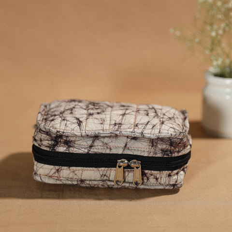 White Handmade 4 Pockets Cotton Jewelry Bag 