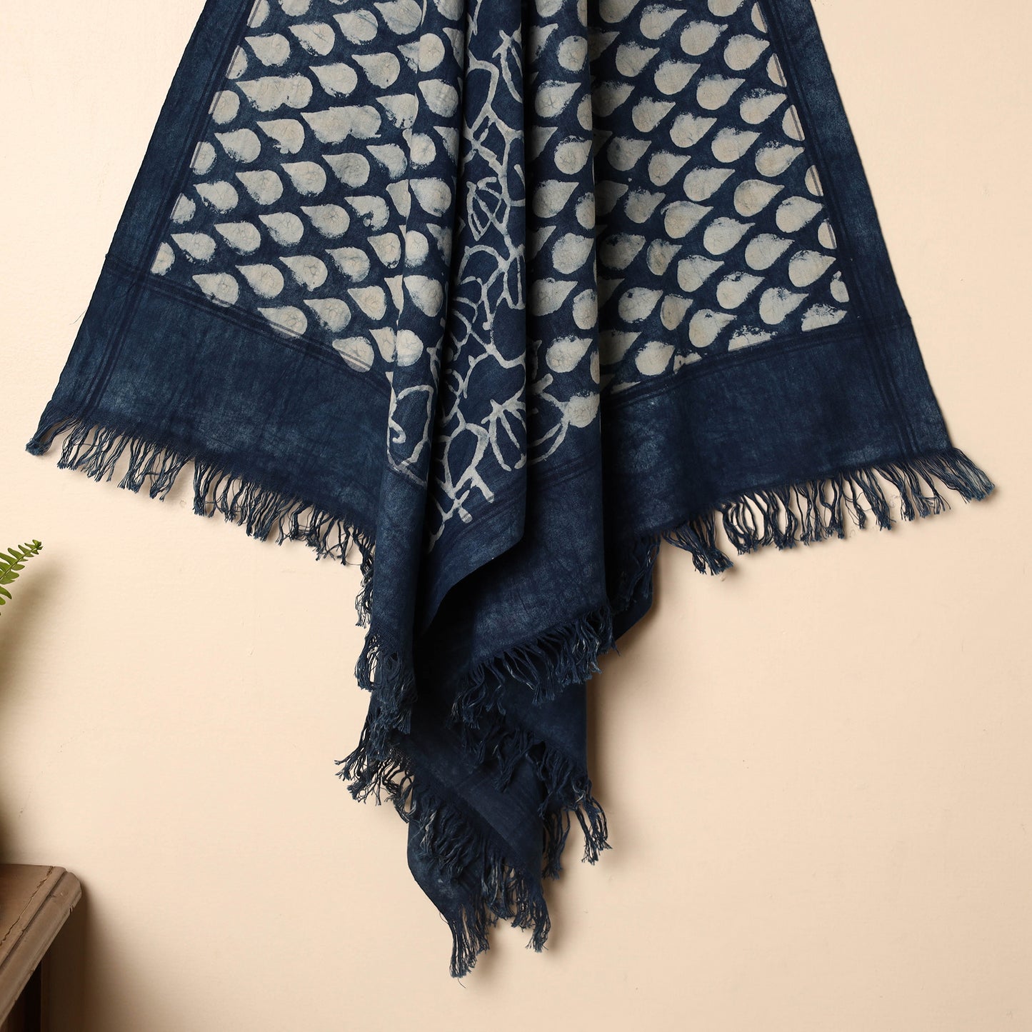 Blue - Handloom Block Printed Cotton Bindaas Towel 29