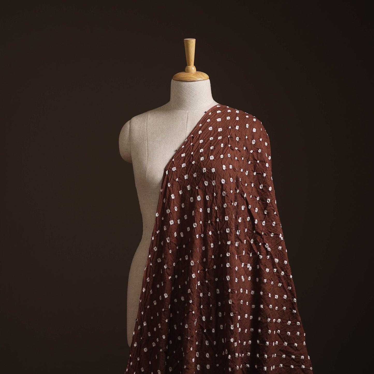 Brown - Kutch Tie-Dye Cotton Bandhani Fabric 02