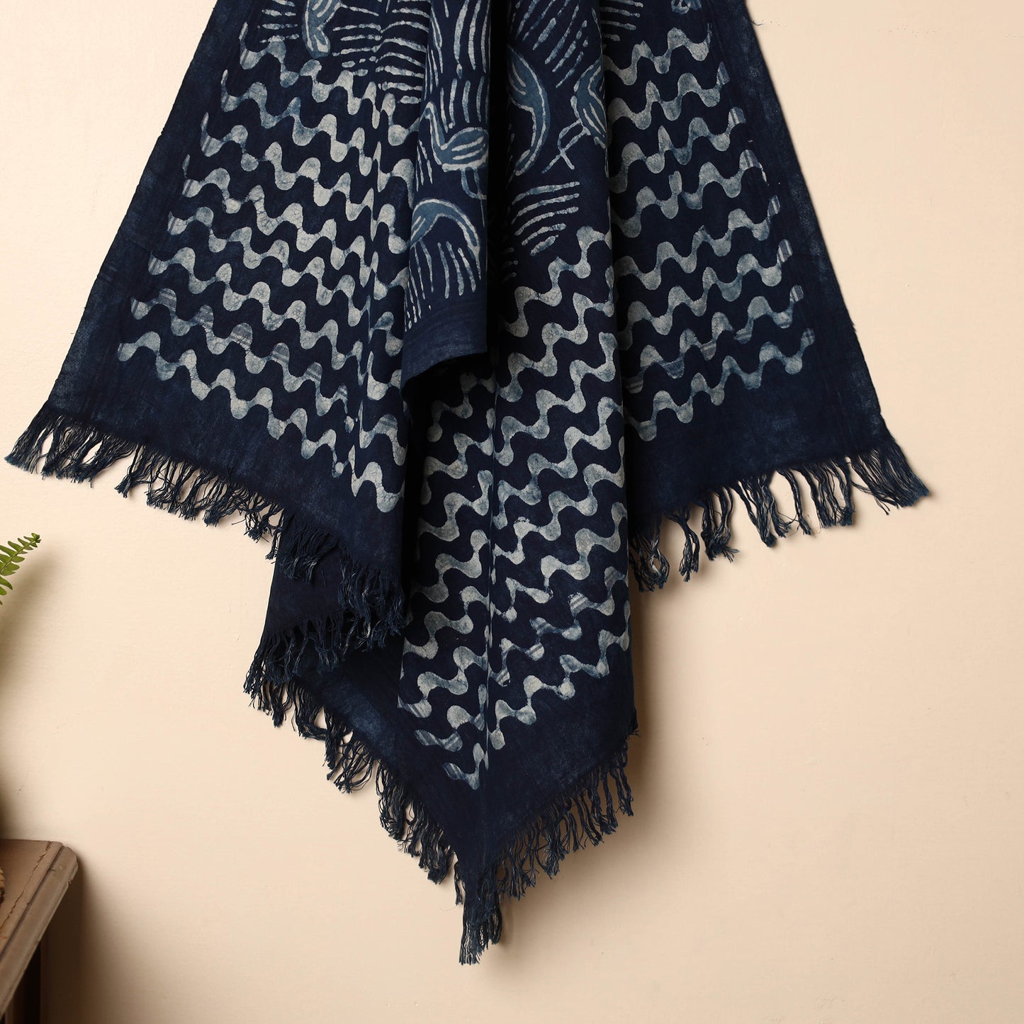 Blue - Handloom Block Printed Cotton Bindaas Towel 28