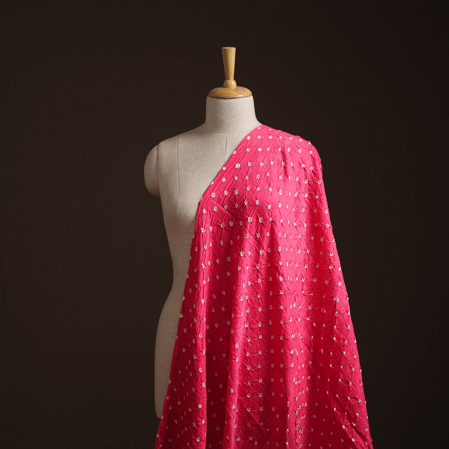 Pink - Kutch Tie-Dye Cotton Bandhani Fabric 05