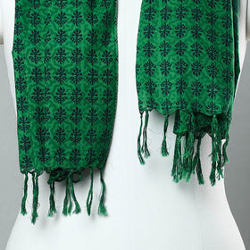  Sanganeri Block Printed Cotton Stole with Tassels 22 
