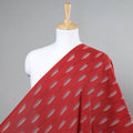 Buy Feather Shaped Butta On Red Pochampally Ikat Weave Cotton Fabric l iTokri.com