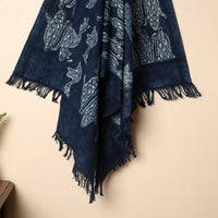 Blue - Handloom Block Printed Cotton Bindaas Towel 25