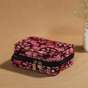 Pink Handmade 4 Pockets Cotton Jewelry Bag 