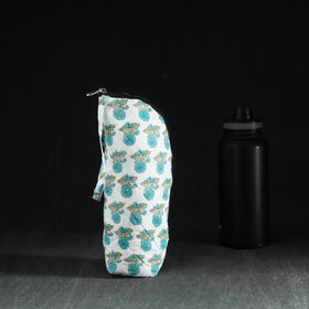 Blue Handmade Cotton 1L Water Bottle Cover