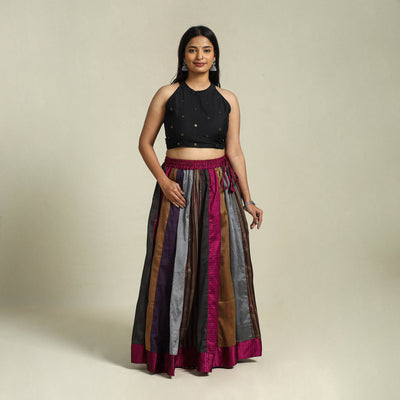 Buy Multicolor Khun Patchwork 24 Kali Cotton Long Skirt
