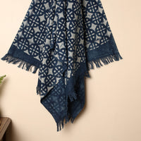 Blue - Handloom Block Printed Cotton Bindaas Towel 24