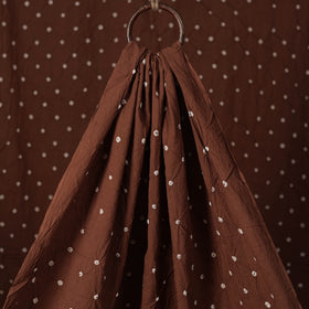 Brown - Kutch Bandhani Tie-Dye Pure Mul Cotton Fabric 35
