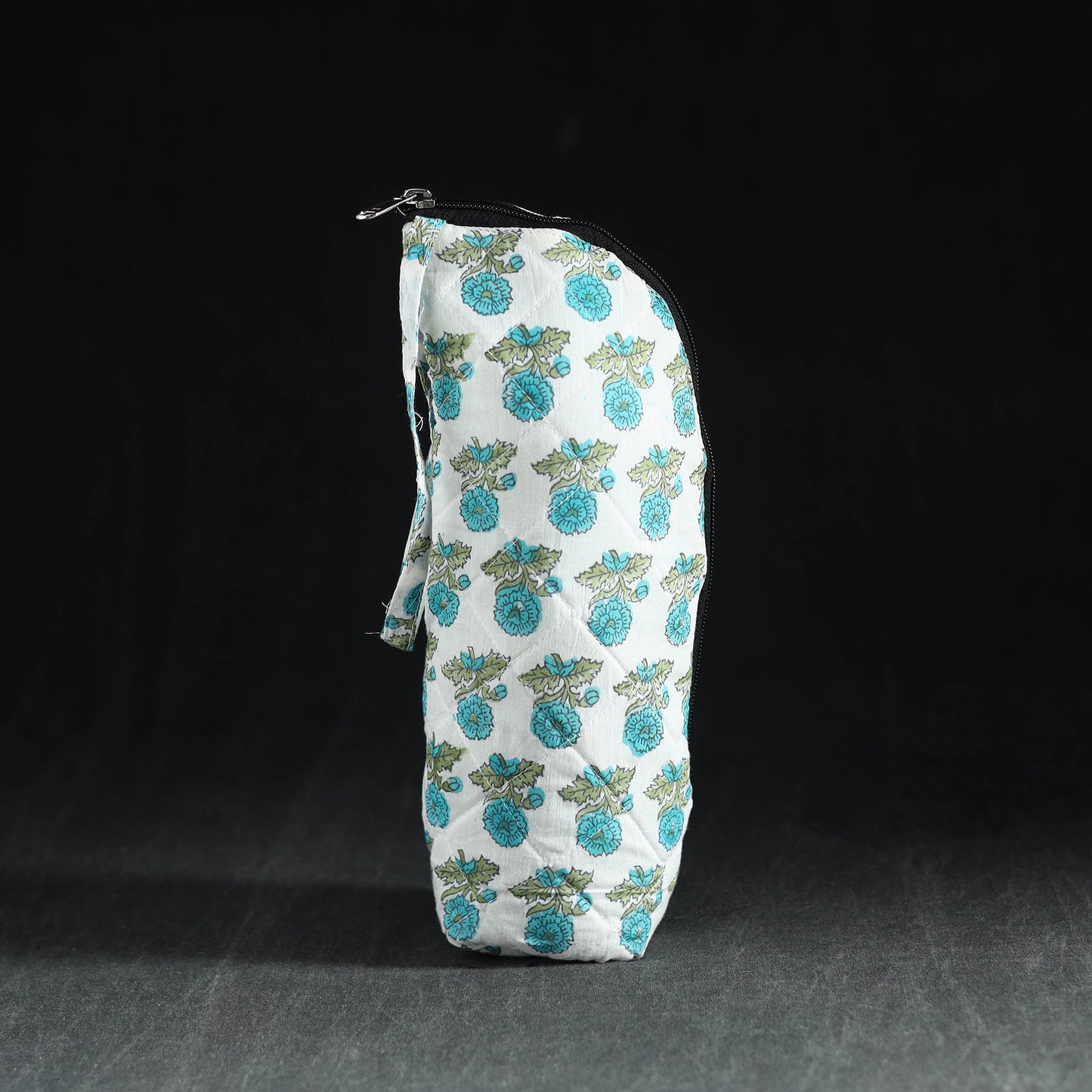 Blue Handmade Cotton 1L Water Bottle Cover