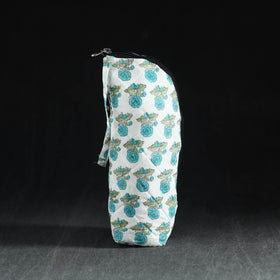 Blue Handmade Cotton 1L Water Bottle Cover