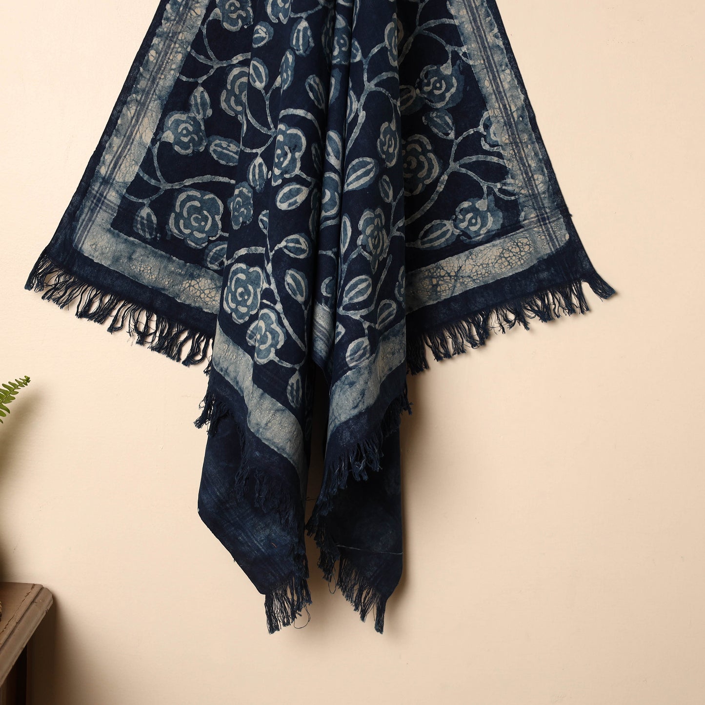 Blue - Handloom Block Printed Cotton Bindaas Towel 23