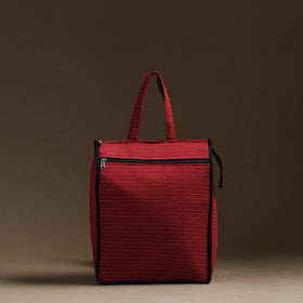Red Handmade Cotton Shopping Hand bag
