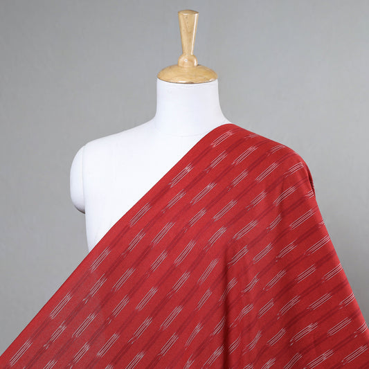 Candy Red Pochampally Ikat Weave Cotton Fabric