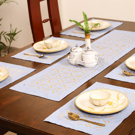 Barmer Applique Cutwork Dining Table Runner with Mat Set 11