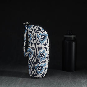 Blue Handmade Cotton 1L Water Bottle Cover