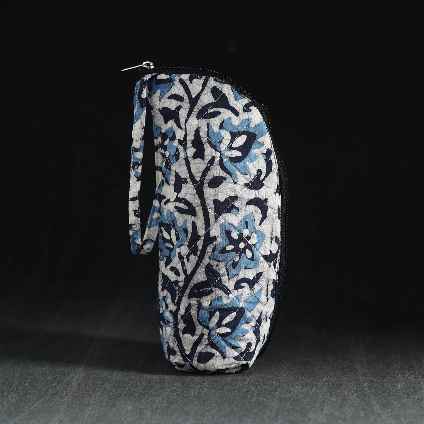 Blue Handmade Cotton 1L Water Bottle Cover