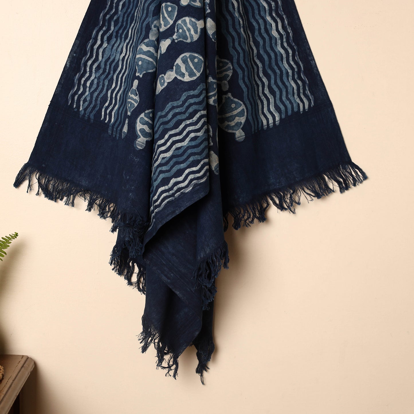 Blue - Handloom Block Printed Cotton Bindaas Towel 21