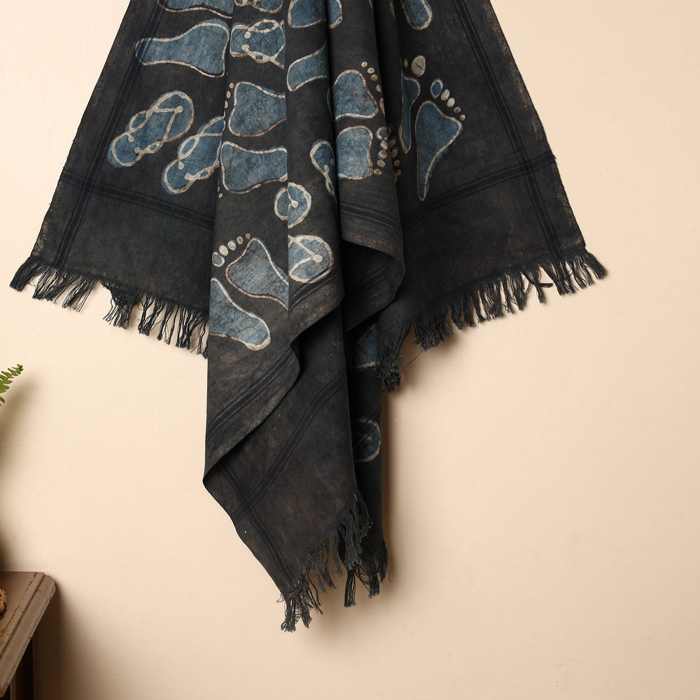 Black - Handloom Block Printed Cotton Bindaas Towel 20