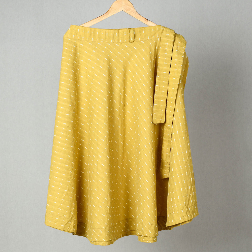 Yellow - Jacquard Cotton Wrap Around Skirt 01