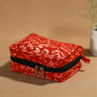 Orange - Handmade 4 Pockets Cotton Jewelry Bag 19